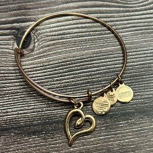 Alex and Ani Gold Heart Charm Bangle Bracelet